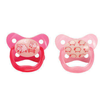 Dr Brown Prevent Πιπίλα Ορθοδοντική Σιλικόνης Νυκτός Πεταλούδα Ροζ 0-6 Μηνών 2τμχ